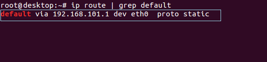 Linux Terminal - Network Default Gateway