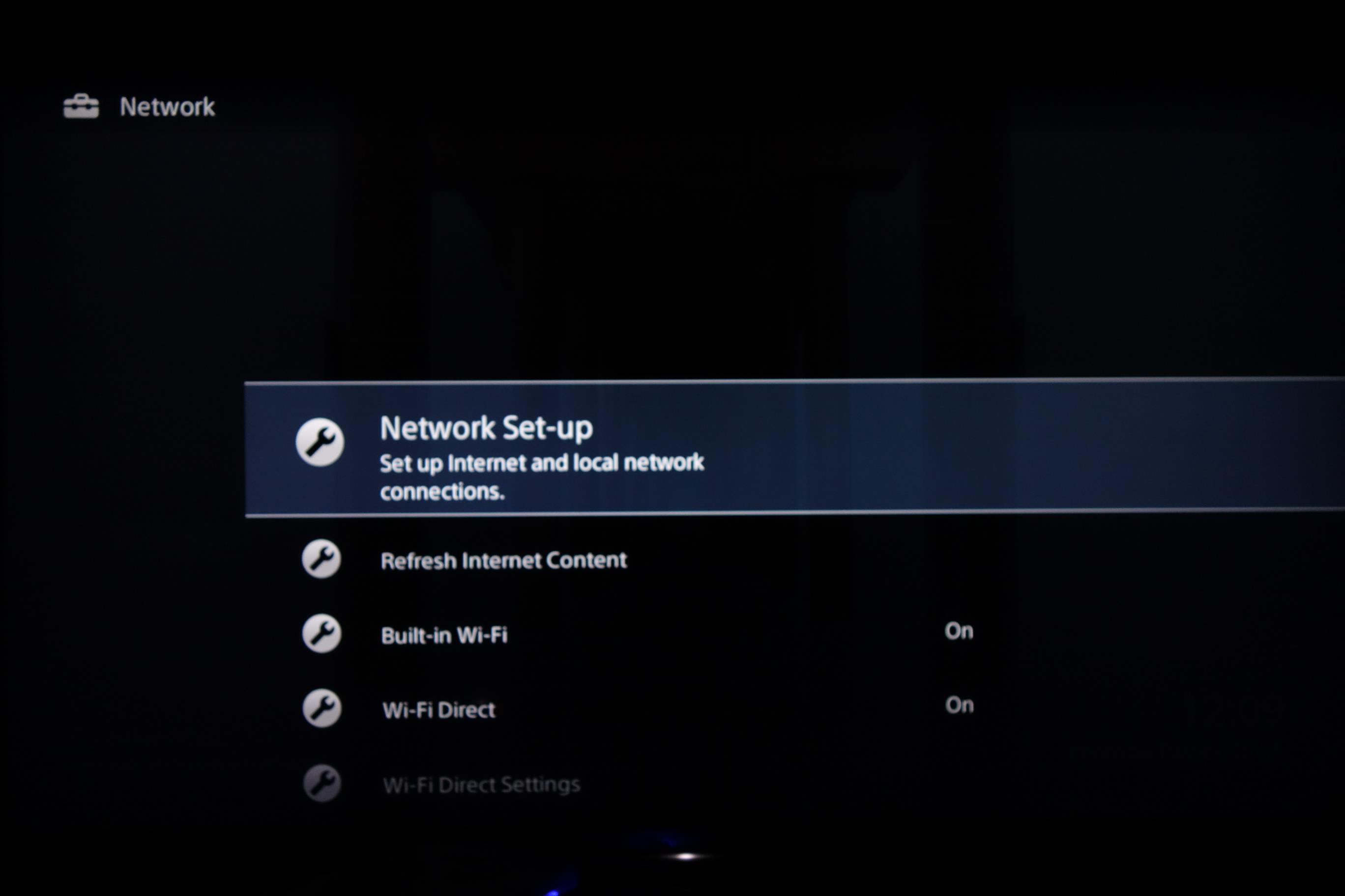 Sony Bravia network setup