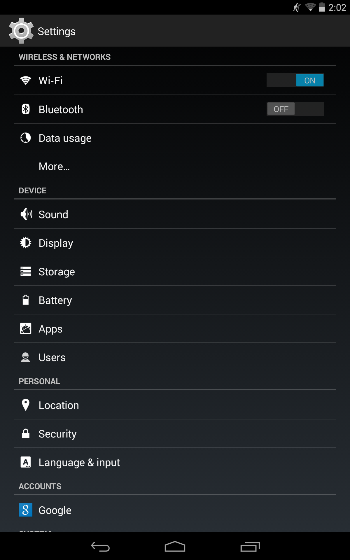 Android settings select wifi