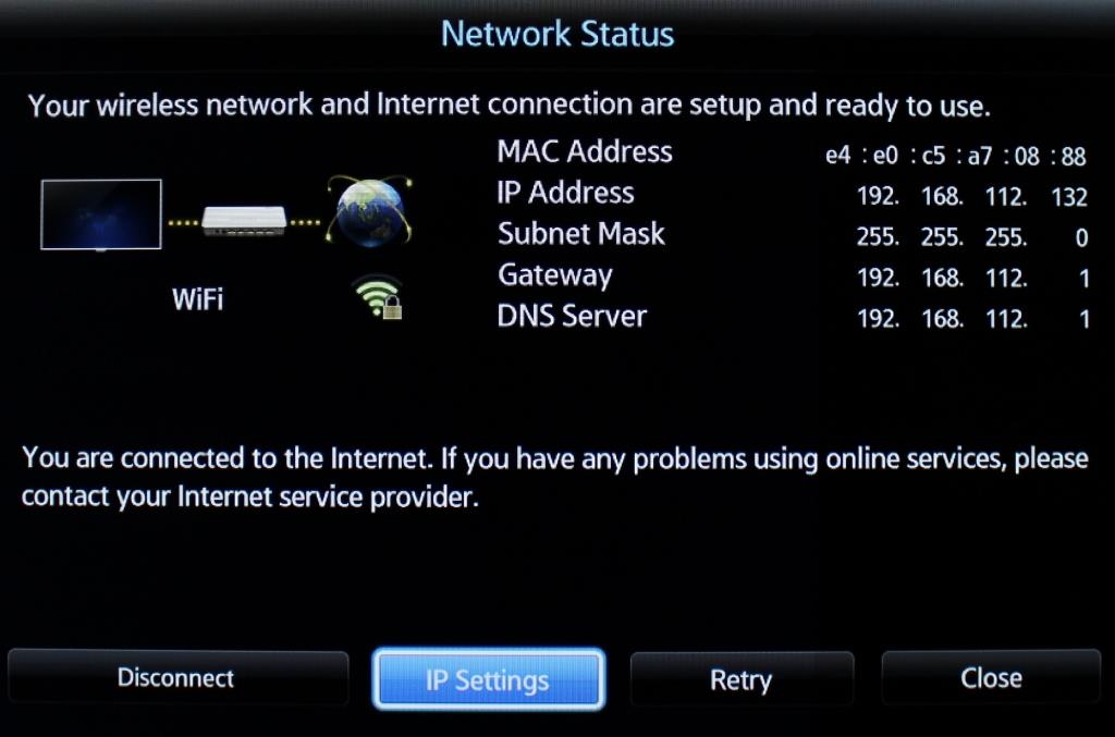 manually set ip address samsung tv