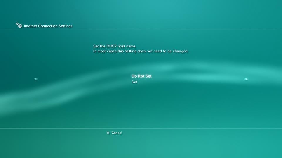 ps3 dhcp settings