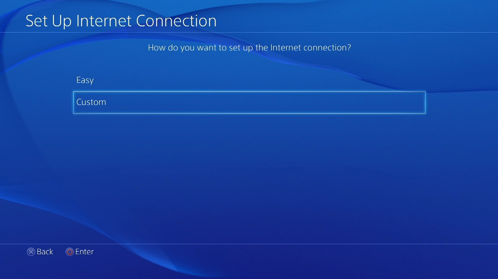 ps4 custom connection menu