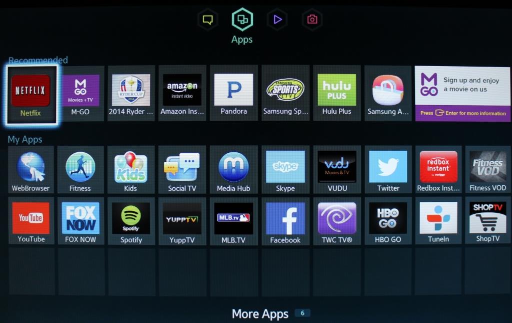 samsung smart tv homescreen