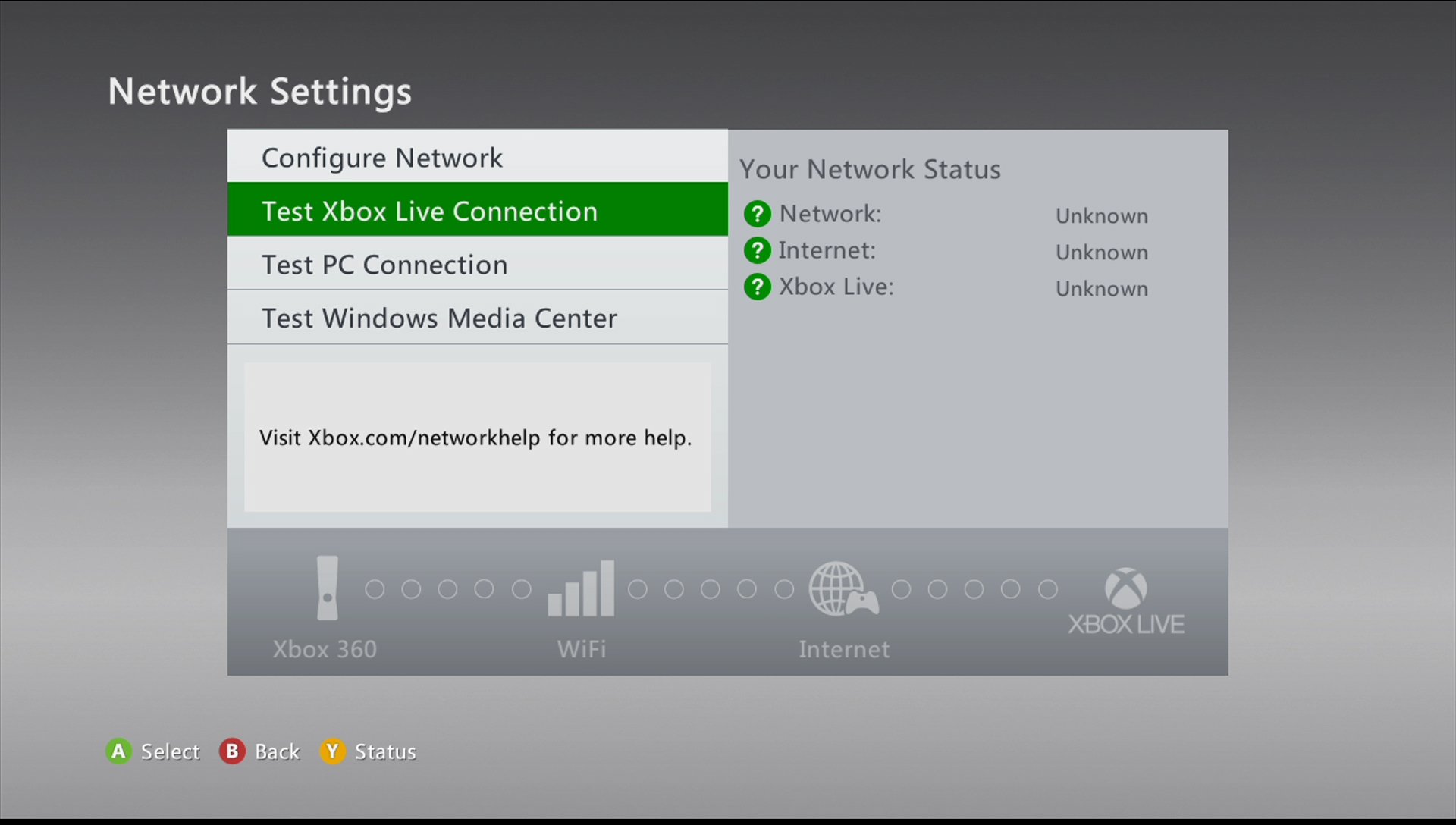 xbox 360 test LIVE network connection