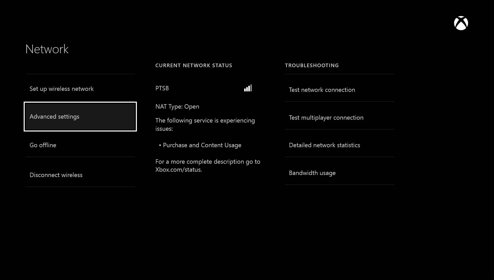 Microsoft Xbox One Advanced Settings