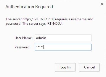 asus router login page