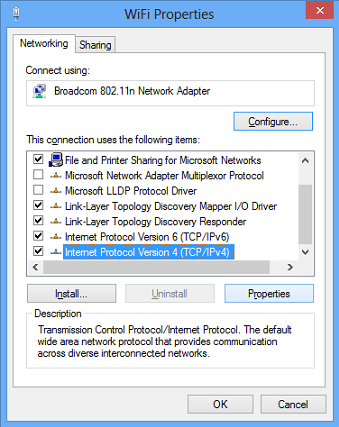 windows 8 network properties