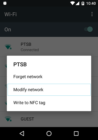 Modify Wifi Network settings Android Marshmallow