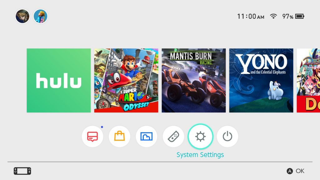 Switch Main Menu